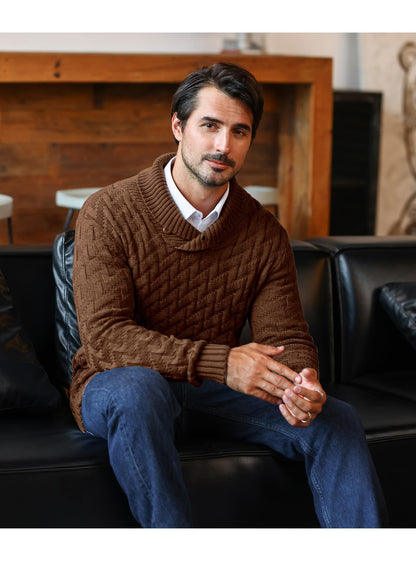 Zaitun Men's Knitted Turtleneck Pullover with Buttons Warm Long Sleeve Pullover Leisure Winter Jumper