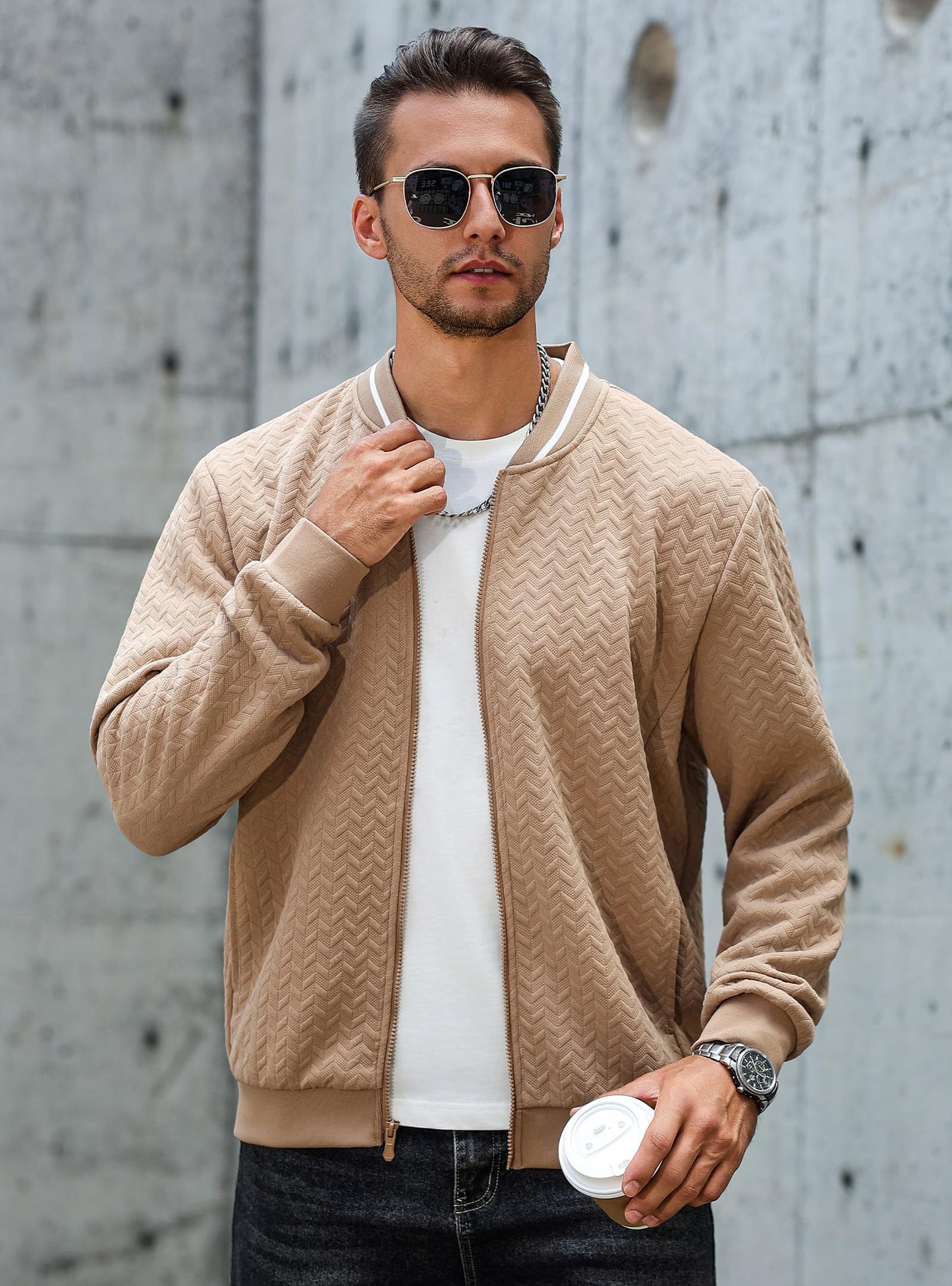 Zaitun Mens Bomber Jackets Casual Lightweight Sports Jacket Cargo Varsity Coat