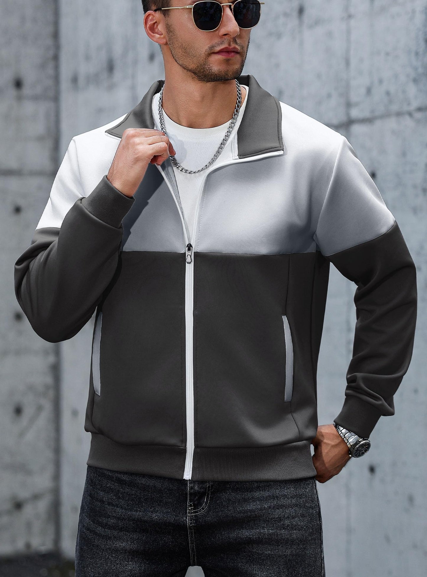 Zaitun Men’s Lightweight Casual Bomber Jacket Track Running Athletic Varsity Coat