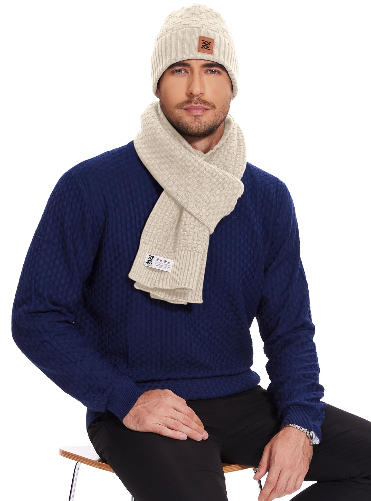 Zaitun Beanie Hats for Men and Women Winter Warm Waffle Knit Cap Comfort Thick Daily Rib Cap