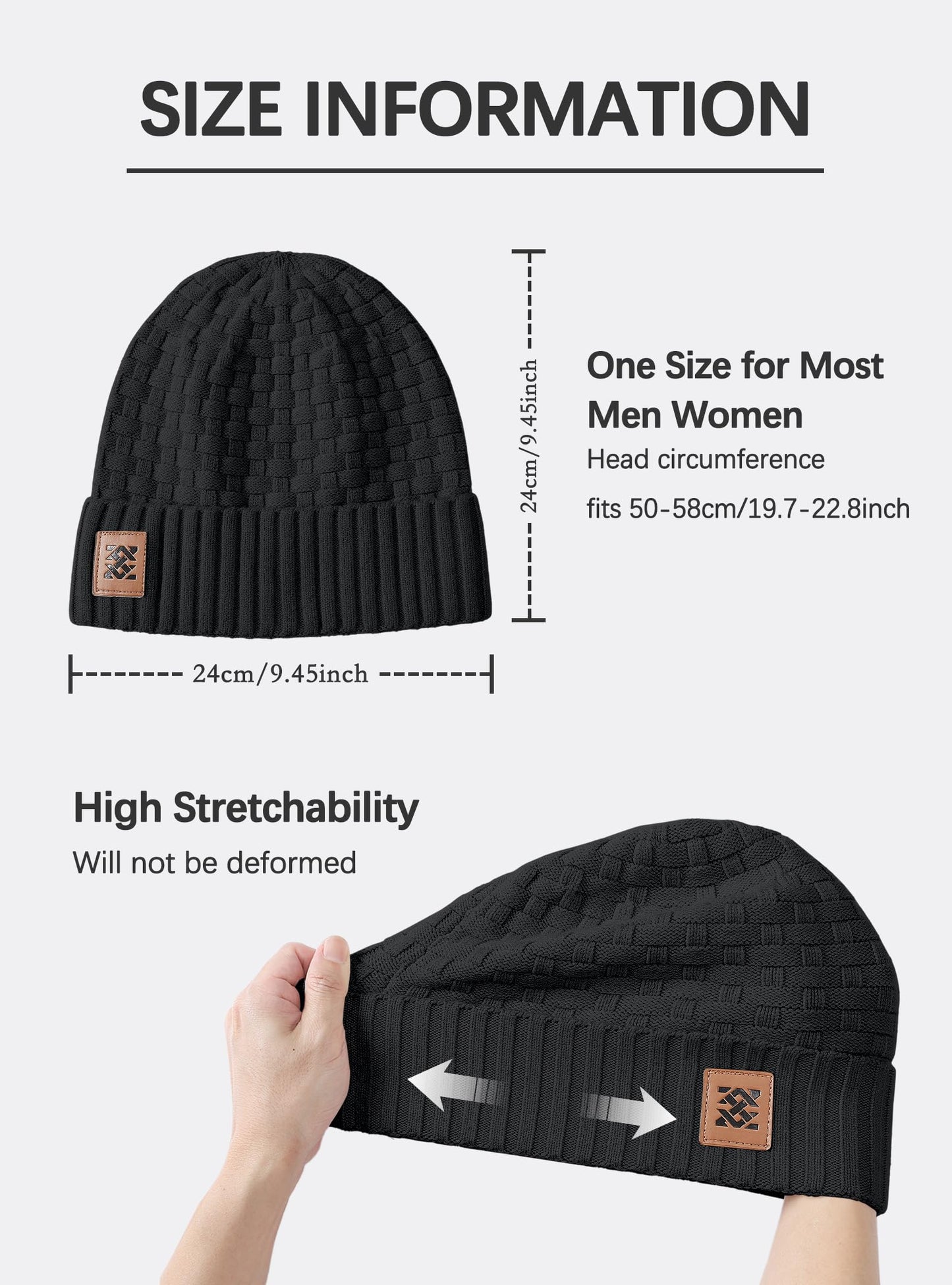 Zaitun Beanie Hats for Men and Women Winter Warm Waffle Knit Cap Comfort Thick Daily Rib Cap