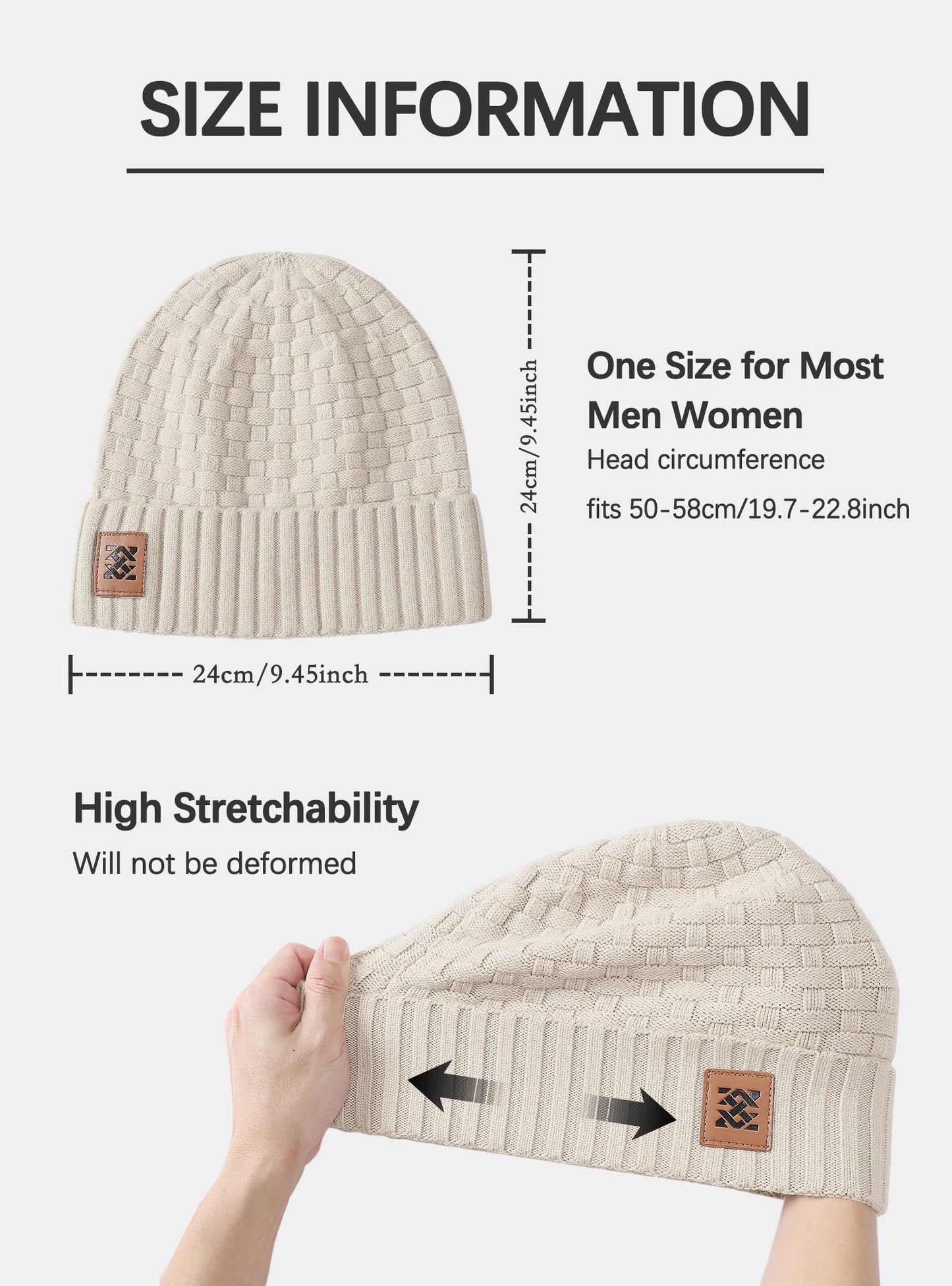 Zaitun Beanie Hats for Men and Women Winter Warm Waffle Knit Cap Comfort Thick Daily Rib Cap