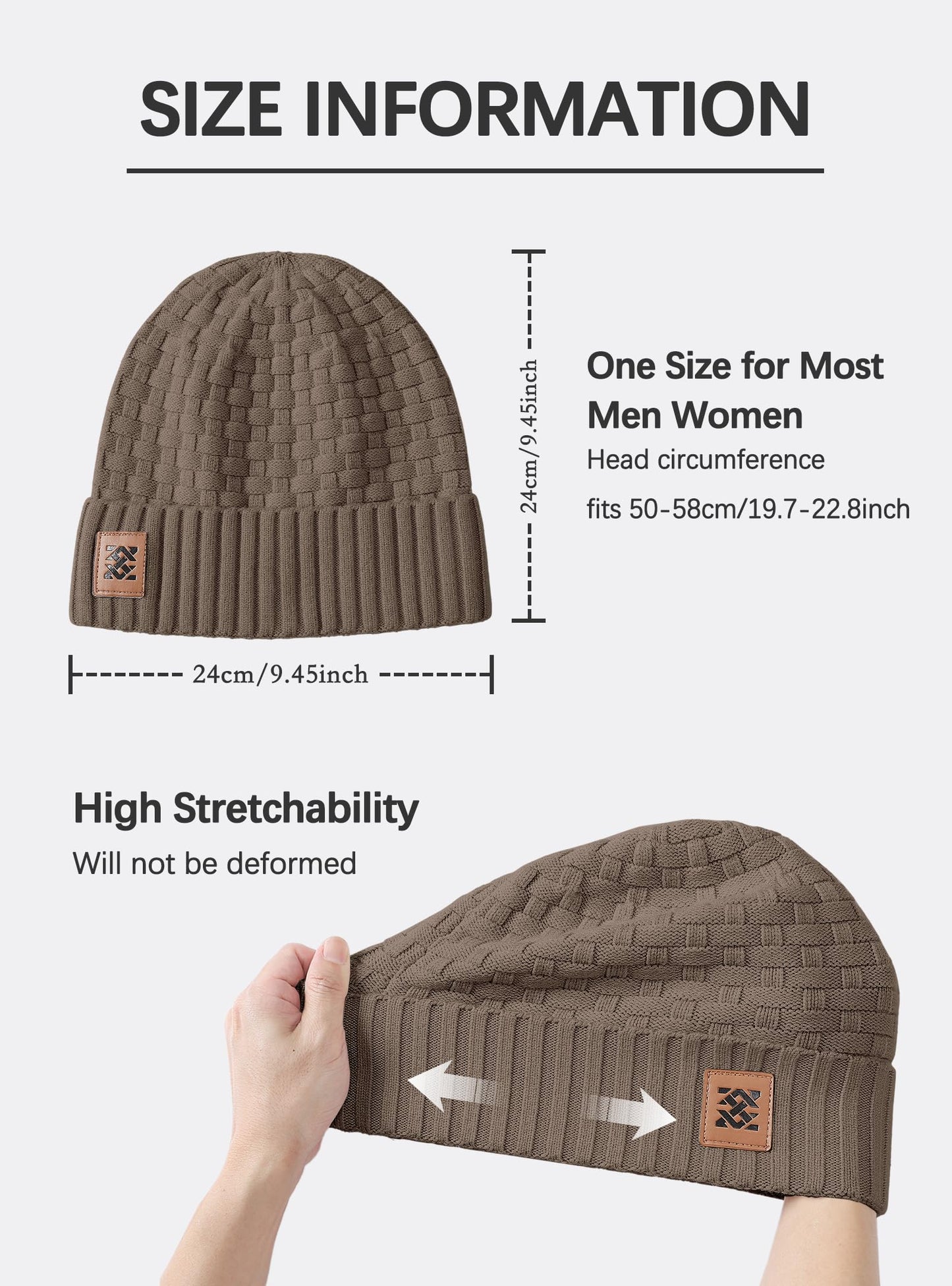 Zaitun Beanie Hats for Men and Women Winter Warm Waffle Knit Cap Comfort Thick Daily Rib Cap