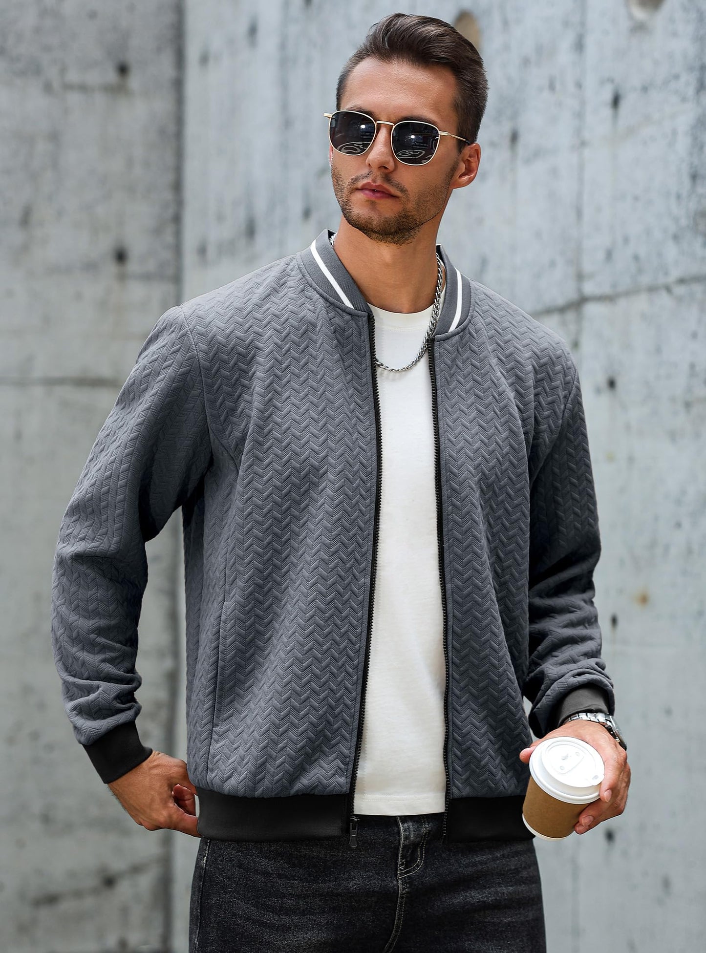 Zaitun Mens Bomber Jackets Casual Lightweight Sports Jacket Cargo Varsity Coat